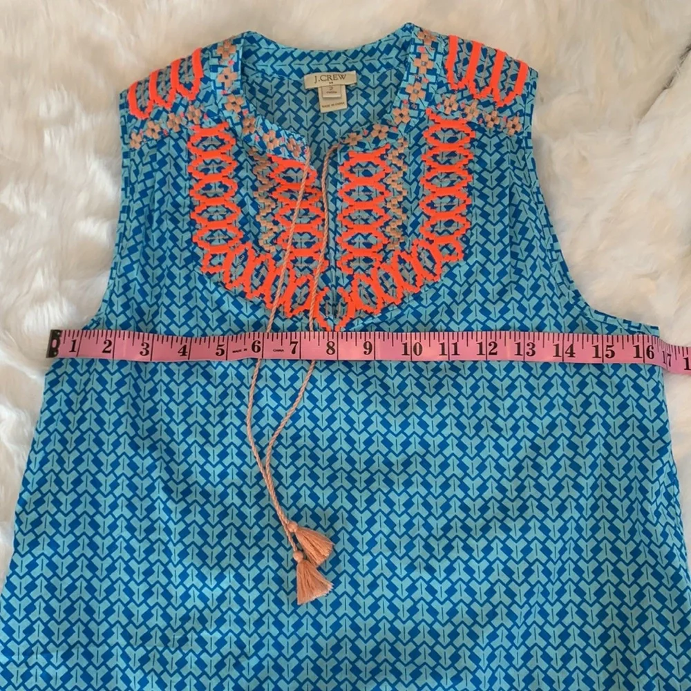 J CREW 100% cotton geometric blue print sleeveless lightweight top LNWOT… - Picture 4 of 11